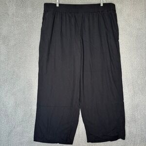 Madewell Black Wide Leg Pull On Cropped Pants Plus Size 3X Viscose Lyocell Blend